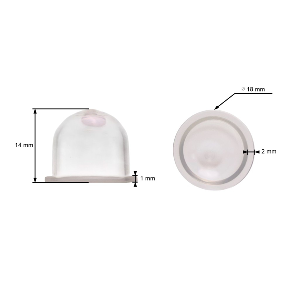 HS Parts ručná pumpička typ Walbro rozmer 19 mm x 16 mm (OEM 188-12)