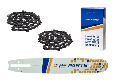 HS PARTS vodiaca lišta 15" (38 cm) 3/8" .058" (1,5 mm) + 2 x pílová reťaz 56 článkov hranatý zub pre Husqvarna 66 266 268 365 372XP 385 394 395 562XP 570 575 576XP 2100XP