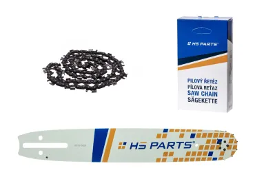 HS PARTS vodiaca lišta 15" (38 cm) 3/8" .058" (1,5 mm) + pílová reťaz na pozdĺžne rezanie 56 článkov guľatý zub pre výrobu fošní a dosiek vhodné Husqvarna 266 268 362 365 371 372XP 395 576XP
