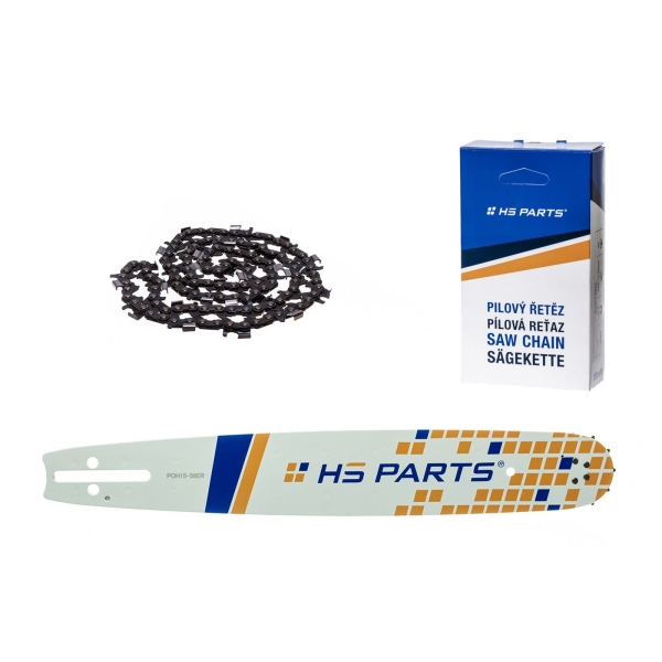 HS PARTS vodiaca lišta 15" (38 cm) 3/8" .058" (1,5 mm) + pílová reťaz na pozdĺžne rezanie 56 článku guľatý zub pre výrobu fošní a dosiek vhodné Husqvarna 51 55 346XP 353 357 359 455 460 560XP