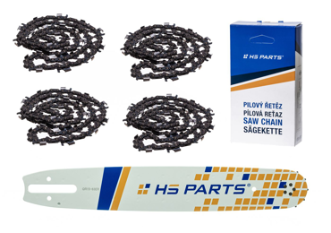 HS PARTS vodiaca lišta 15" (38 cm) 3/8" .063" (1,6 mm) + 4 x pílová reťaz na pozdĺžne rezanie 56 článku guľatý zub na výrobu fošní a dosiek vhodné Stihl 044 048 MS310 MS360 MS361 MS362 MS440 MS441 MS462 MS460 MS640 MS650 MS660 MS500i