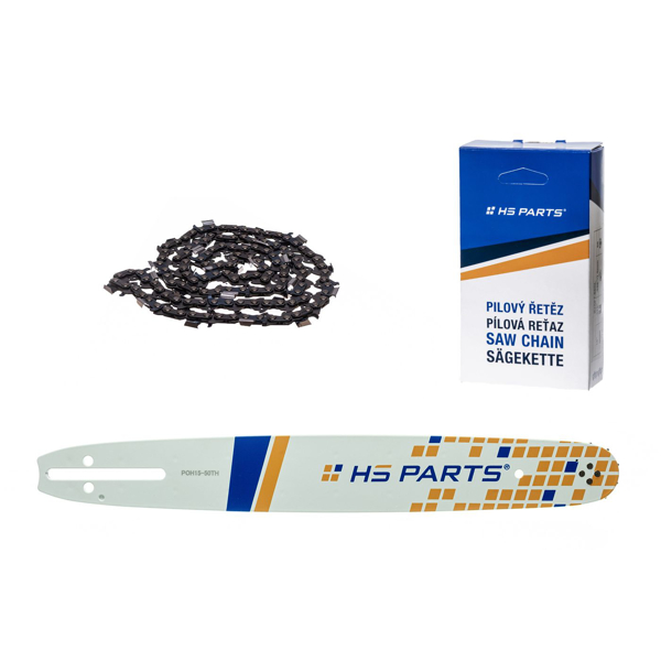 HS PARTS vodiaca lišta 15" (38 cm) .325" .050" (1,3 mm) + pílová reťaz 64 článkov hranatý zub pre Husqvarna 36 55 136 154 257 262 346 357 435 445 460 Jonsered 2054 2152 CS2149W Dolmar 109 111 112 116 Solo 639 651 665