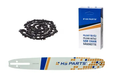 HS PARTS vodiaca lišta 15" (38 cm) .325" .058" (1,5 mm) + pílová reťaz 64 článkov hranatý zub pre Husqvarna 55 257 346 353 435E 359 550 EL1400