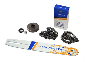 HS PARTS vodiaca lišta 15" (38cm) + 2 x pílová reťaz 3/8" .058" (1,5 mm) 56 článkov hranatý zub + reťazovka Husqvarna 268