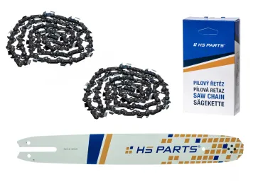 HS PARTS vodiaca lišta 16" (40 cm) 3/8" .050" (1,3 mm) + 2 x pílová reťaz 55 článkov hranatý zub pre Stihl 009 010 011 017 018 019 020 021 023 025 MS160 MS170 MS171 MS180 MS181 MS192 MS210 MS211 MS250 MS231 MS241 MS251