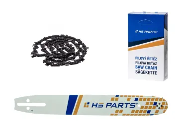 HS PARTS vodiaca lišta 16" (40 cm) 3/8" .050" (1,3 mm) + pílová reťaz 56 článkov hranatý zub pre Husqvarna 36 41 136 137 141 236 240 T435 335XPT 333 334 Jonsered 2035 2115 2117 2138 CS2234 CS2236T Solo 614 630 633 636