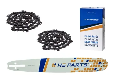 HS PARTS vodiaca lišta 16" (40 cm) 3/8" .058" (1,5 mm) + 2 x pílová reťaz 60 článkov hranatý zub pre Husqvarna 40 55 242 254 262 339XP 353 357 359 T435 445 455 460 550 560XP