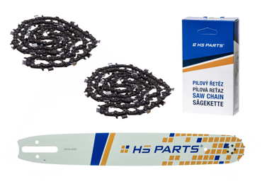 HS PARTS vodiaca lišta 16" (40 cm) 3/8" .063" (1,6 mm) + 2 x pílová reťaz 60 článkov hranatý zub pre Stihl 029 031 032 034 042 036 044 056 066 MS290 MS310 MS360 MS361 MS362 MS391 MS440 MS441 MS462 MS460 MS640 MS650 MS660 MS500i