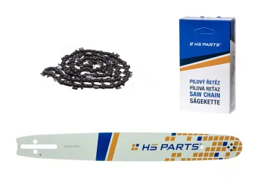 HS PARTS vodiaca lišta 16" (40 cm) .325" .050" (1,3 mm) + pílová reťaz 66 článkov hranatý zub pre Husqvarna 36 55 136 154 254 257 262 346 357 435 445 460 Jonsered 2054 2152 2155 CS2149W Dolmar 109 111 112 116 Solo 639 651 665