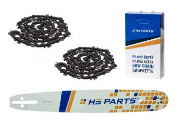 HS PARTS vodiaca lišta 16" (40 cm) .325" .058" (1,5 mm) + 2 x pílová reťaz 66 článkov hranatý zub pre Husqvarna 51 55 346XP 353 357 359 455 460 560XP
