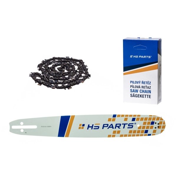 HS PARTS vodiaca lišta 16" (40 cm) .325" .058" (1,5 mm) + pílová reťaz 66 článkov hranatý zub pre Husqvarna 36 55 136 154 257 262 346 357 435 445 460 Jonsered 2054 2152 2155 Dolmar 109 111 112 116 Solo 639 651 665