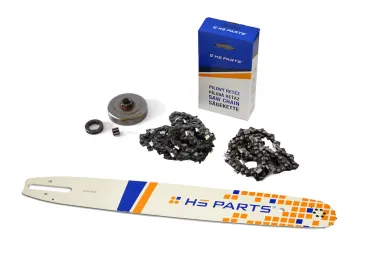 HS PARTS vodiaca lišta 18" (45 cm) + 2 x pílová reťaz 3/8" .063" (1,6 mm) 66 článkov hranatý zub + reťazovka pre Stihl 044 046 MS341 MS361 MS362 MS440 MS441 MS460 MS461