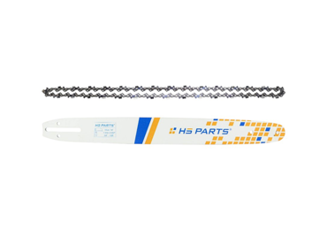 HS PARTS vodiaca lišta 18" (45 cm) 3/8" .050" (1,3 mm) + pílová reťaz 62 článkov hranatý zub pre Husqvarna 36 41 136 137 141 236 240 T435 335XPT 333 334 Jonsered 2035 2115 2117 2138 CS2234 CS2236T Solo 614 630 633 636
