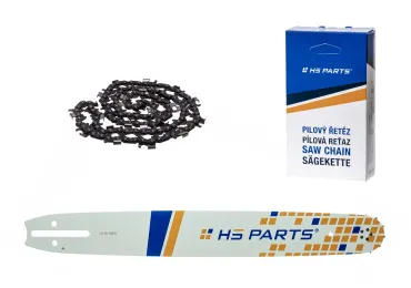 HS PARTS vodiaca lišta 18" (45 cm) 3/8" .058" (1,5 mm) + pílová reťaz na pozdĺžne rezanie 68 článkov guľatý zub pre výrobu fošní a dosiek vhodné Husqvarna 266 268 362 365 371 372XP 395 576XP