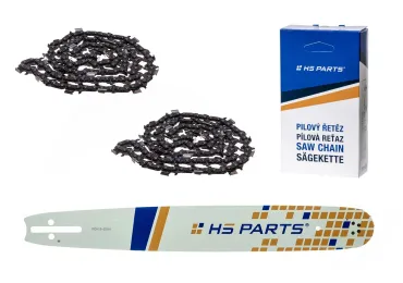 HS PARTS vodiaca lišta 18" (45 cm) .325" .050" (1,3 mm) + 2 x pílová reťaz 72 článkov hranatý zub pre Husqvarna 36 55 136 154 257 262 346 357 435 445 460 Jonsered 2054 2152 2155 Dolmar 109 111 112 116 Solo 639 651 665