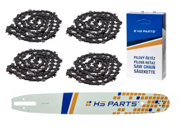 HS PARTS vodiaca lišta 18" (45 cm) .325" .063" (1,6 mm) + 4 x pílová reťaz 74 článkov hranatý zub pre Stihl 029 039 MS240 MS260 MS261 MS270 MS280 MS290 MS310 MS390