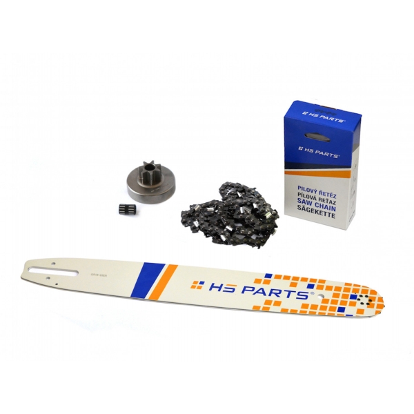 HS PARTS Vodiaca lišta 18" (45 cm) + pílová reťaz 3/8" .063" (1,6 mm) 66 článkov hranatý zub + reťazovka pre Stihl 038 MS380