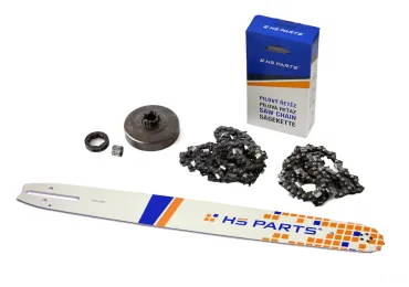 HS PARTS vodiaca lišta 20" (50 cm) + 2 x pílová reťaz 3/8" .058" (1,5 mm) 72 článkov hranatý zub + reťazovka Husqvarna 268 272XP