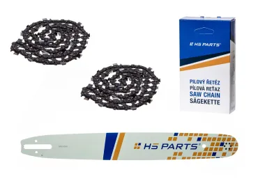 HS PARTS vodiaca lišta 20" (50 cm) .325" .063" (1,6 mm) + 2 x pílová reťaz 81 článkov hranatý zub pre Stihl 024 026 028 030 031 032 MS240 MS260 MS261 MS270 MS271 MS280 MS290 MS291 MS310 MS390