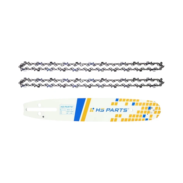 HS PARTS vodící lišta 12" (30 cm) 3/8" .050" (1,3 mm) + 2 x pilový řetěz 45 článků hranatý zub pro Husqvarna 120 135 140 240 334T 335XPT 338XPT T540XP Jonsered 2035 2036 CS2135 CS2139T Solo 614 630 633 635 637 McCulloch MS1636