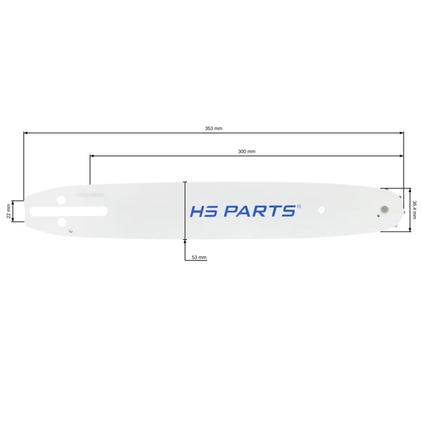 HS PARTS vodící lišta 12" (30 cm) .325" .043" (1,1 mm) pro Husqvarna 330i 525i XP T535i XP 340i 540i T540i XP
