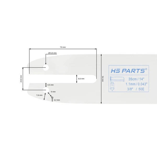 HS PARTS vodící lišta 14