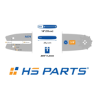 HS PARTS vodící lišta 14" (35 cm) 3/8" .050" (1,3 mm) pro Stihl 009 010 011 017 018 019 020 021 023 025 MS160 MS170 MS171 MS180 MS181 MS192 MS210 MS211 MS250 MS231 MS241 MS251
