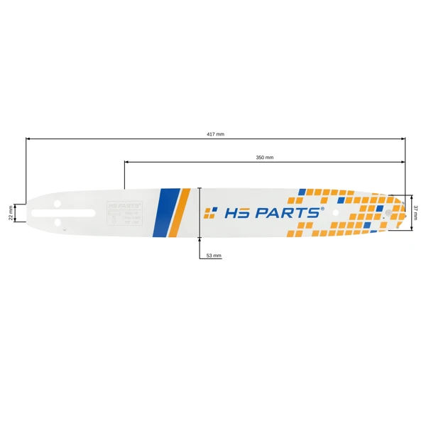 HS PARTS vodící lišta 14" (35 cm) .325" .043" (1,1 mm) pro Husqvarna 330i 525i XP T535i XP 340i 540i T540i XP