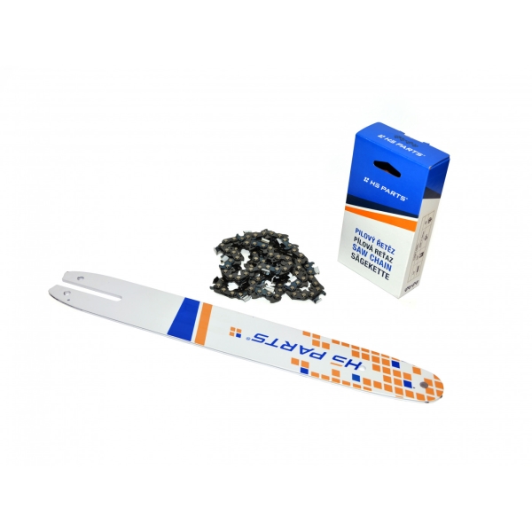 HS PARTS vodící lišta 14" (35cm) 3/8" .050" (1,3 mm) + pilový řetěz 49 článků hranatý zub pro McCulloch MAC120 PM380 PM400 PM510 838 839 Partner 1535EL 1640