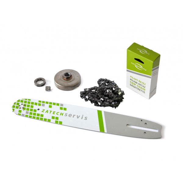 HS PARTS vodící lišta 14" (35cm) 3/8" .050" (1,3 mm) + pilový řetěz 52 článků hranatý zub + řetězka Husqvarna 136 142 236 Jonsered 2035 2040 CS2137 CS2234 Partner 350 351 370 390 McCulloch CS380 Mac20X Poulan 2250 2375