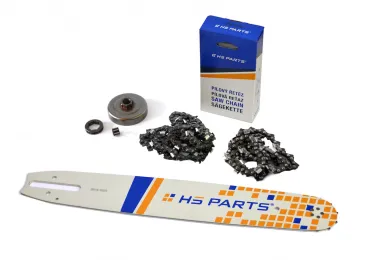 HS PARTS vodící lišta 15" (38 cm) + 2 x řetěz 3/8" .063" (1,6 mm) 56 článků hranatý zub + řetězka pro Stihl 044 046 MS341 MS361 MS362 MS440 MS441 MS460 MS461