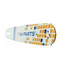 HS PARTS vodící lišta 15" (38 cm) 3/8" .058" (1,5 mm) + 4 x pilový řetěz 56 článků kulatý zub na podélné řezání pro Husqvarna 61 66 266 268 272 365 372XP 281 298 380 385 585 Solo 665 670 681 Jonsered 2077 2171 Dolmar PS6400