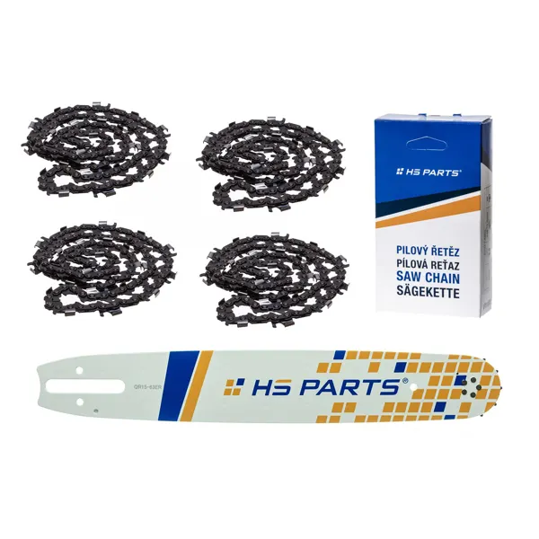 HS PARTS vodící lišta 15" (38 cm) 3/8" .063" (1,6 mm) + 4 x řetěz na podélné řezání 56 článků pro Stihl 041 042 036 044 048 066 MS290 MS310 MS360 MS361 MS362 MS391 MS440 MS441 MS462 MS460 MS640 MS650 MS660 MS500i