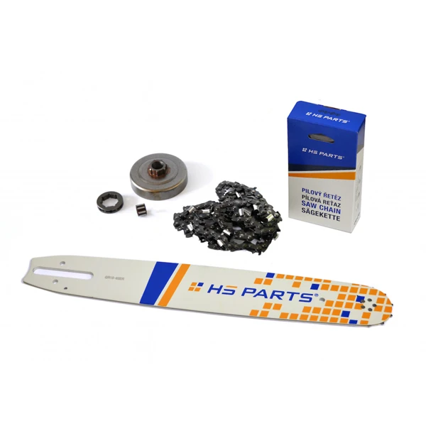 HS PARTS vodící lišta 15" (38 cm) + řetěz 3/8" .063" (1,6 mm) 56 článků hranatý zub + řetězka pro Stihl 044 046 MS341 MS361 MS362 MS440 MS441 MS460 MS461