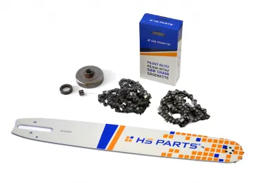 HS PARTS vodící lišta 16" (40 cm) + 2 x řetěz 3/8" .063" (1,6 mm) 60 článků hranatý zub + řetězka pro Stihl 044 046 MS341 MS361 MS440 MS460 MS461