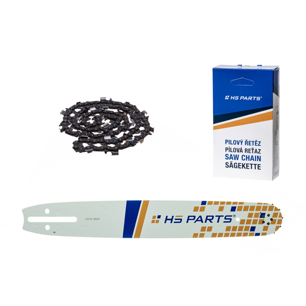 HS PARTS vodící lišta 16" (40 cm) 3/8" .058" (1,5 mm) + pilový řetěz 60 článků hranatý zub pro Husqvarna 61 66 266 268 272 365 372XP 281 298 380 385 585 Solo 665 670 681 Jonsered 2077 2171 Dolmar PS6400 Shindaiwa 285 577 Makita DCS6400