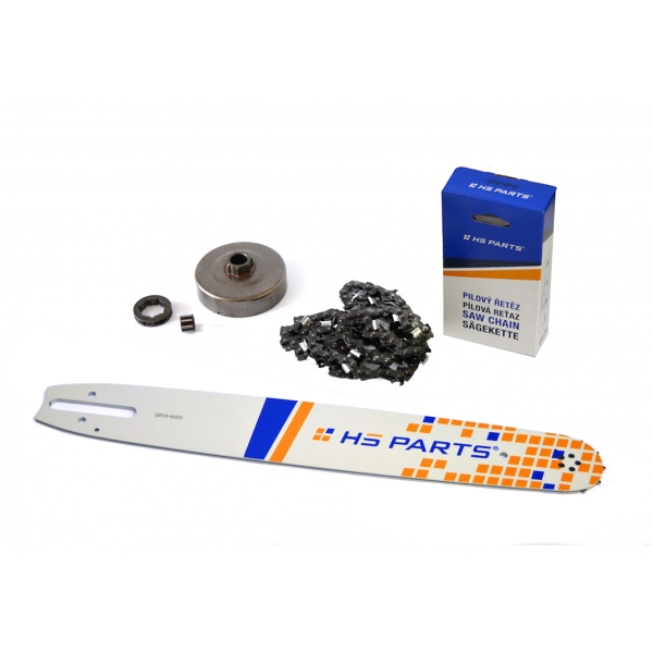 HS PARTS vodící lišta 16" (40 cm) 3/8" .063" (1,6 mm) + pilový řetěz 60 článků hranatý zub + řetězka pro Stihl 064 066 MS660