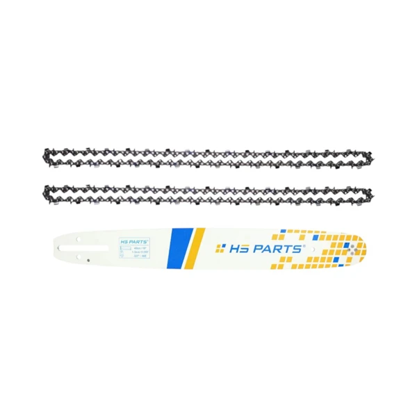 HS PARTS vodící lišta 16" (40 cm) .325" .050" (1,3 mm) + 2 x pilový řetěz 66 článků hranatý zub pro Husqvarna 36 41 136 141 Jonsered CS2137 CS2141 Oleomac 136 936 GSH51 Shindaiwa 360 366 377 400 Efco MT4100 Echo CS3600 CS510 CS520