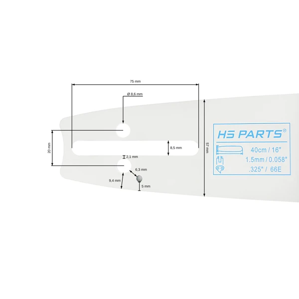HS PARTS vodící lišta 16