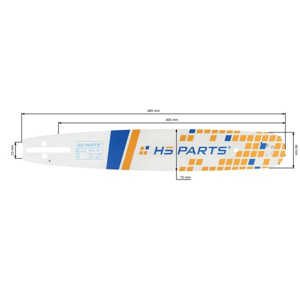 HS PARTS vodící lišta 16" (40 cm) .325" .058" (1,5 mm) 66 čl. pro Husqvarna 36 45 55 136 154 254 257 262 345 346 357 435 445 460 Jonsered 2054 2152 2155 Dolmar 109 111 112 116 Oleomac 938 946 947 952 962 Solo 639 651 665