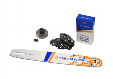 HS PARTS vodící lišta 16" (40 cm) + řetěz 3/8" .063" (1,6 mm) 60 článků hranatý zub + řetězka pro Stihl 038 MS380