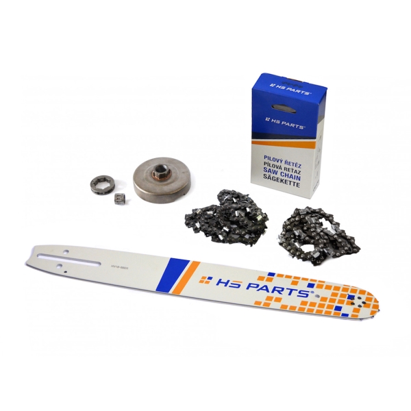 HS PARTS vodící lišta 16" (40cm) + 2 x řetěz 3/8" .058" (1,5 mm) 60 článků hranatý zub + řetězka Husqvarna 362 365 371 372XP 365 X-TORQ Jonsered 2163 CS2165