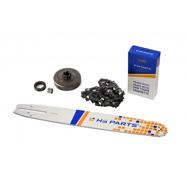 HS PARTS vodící lišta 16" (40cm) 3/8".058" (1,5 mm) + pilový řetěz 60 článků hranatý zub + řetězka Husqvarna 268 272XP