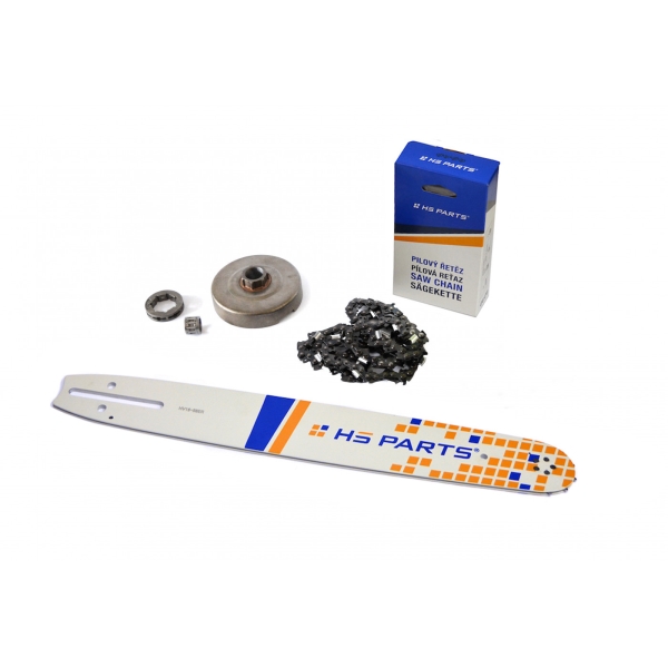 HS PARTS vodící lišta 16" (40cm) 3/8" .058" (1,5 mm) + pilový řetěz 60 článků hranatý zub + řetězka Husqvarna 362 365 371 372XP 365 X-TORQ Jonsered 2163 CS2165