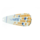 HS PARTS vodící lišta 18" (45 cm) 3/8" .050" (1,3 mm) + pilový řetěz 68 článků hranatý zub pro Husqvarna 246 254 262 345 357 455 460 555 560 Jonsered 2054 CS2260 Dolmar 111 112 115 PS540 Solo 613 614 650 Oleomac 162 956 962
