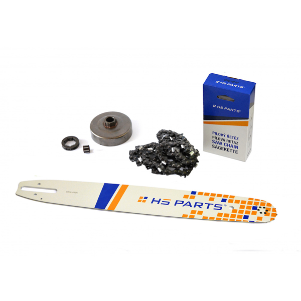 HS PARTS vodící lišta 18" (45 cm) 3/8" .063" (1,6 mm) + pilový řetěz 66 článků hranatý zub + řetězka pro Stihl 064 066 MS660