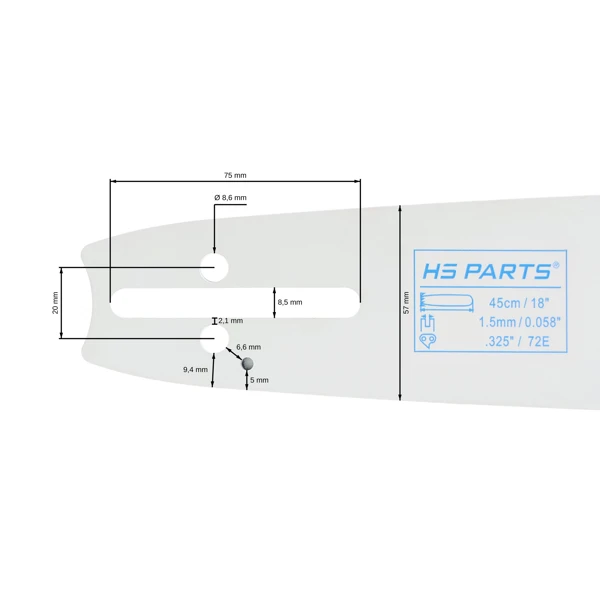 HS PARTS vodící lišta 18