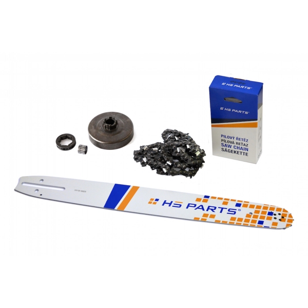 HS PARTS vodící lišta 18" (45cm) 3/8".058" (1,5 mm) + pilový řetěz 68 článků hranatý zub + řetězka Husqvarna 268 272XP