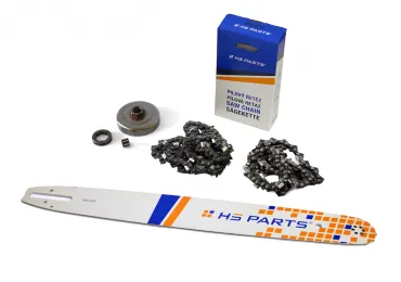 HS PARTS vodící lišta 20" (50 cm) + 2 x řetěz 3/8" .063" (1,6 mm) 72 článků hranatý zub + řetězka pro Stihl 044 046 MS341 MS361 MS440 MS460 MS461