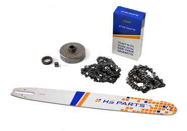 HS PARTS vodící lišta 20" (50 cm) + 2 x řetěz 3/8" .063" (1,6 mm) 72 článků hranatý zub + řetězka pro Stihl 066 MS660
